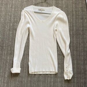 Loft Pearl cuffed ribbed sweater size Large